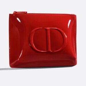 Dior Glossy Red Cosmetic Bag